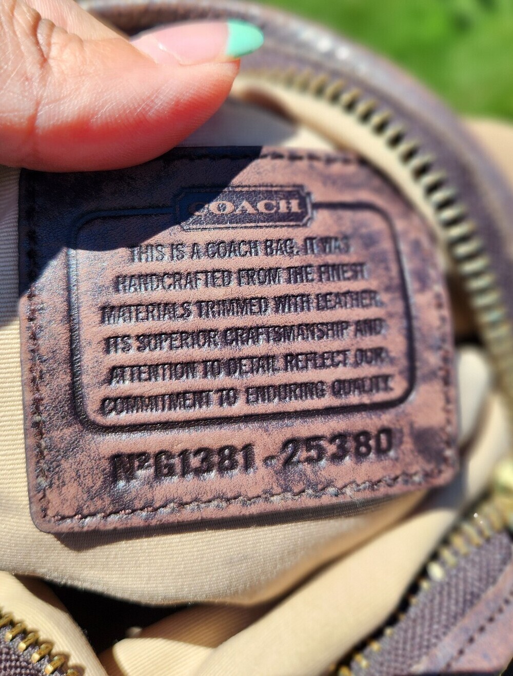 Coach Signature Jacquard and Leather Shoulder Bag in Brown - Picture 14 of 15